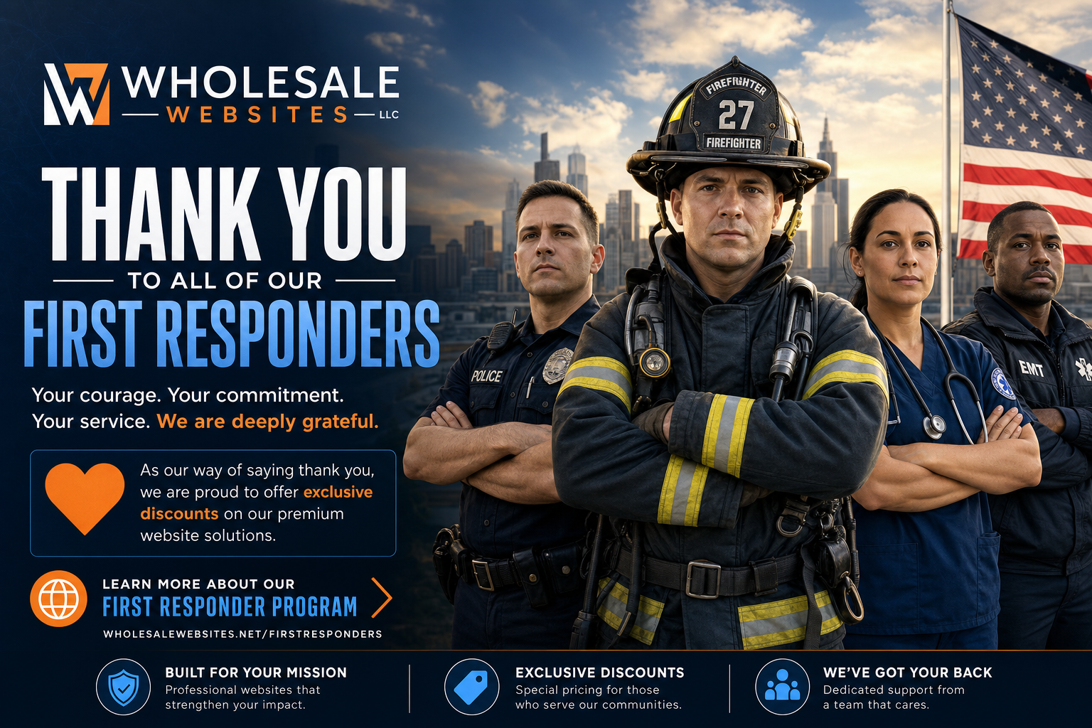Wholesale Websites First Responder Hero Header